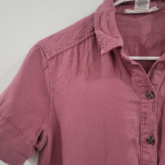 Lucky Brand Womens Button Up‎ Linen Shirt Dress Size Xs Pink - Picture 3 of 7